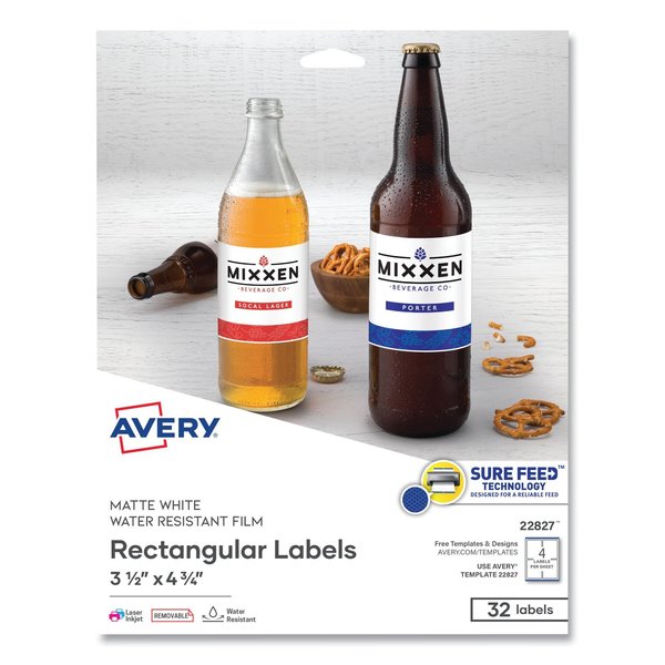 Avery Dennison Label, 4-3/4x3-1/20, White, PK32 22827